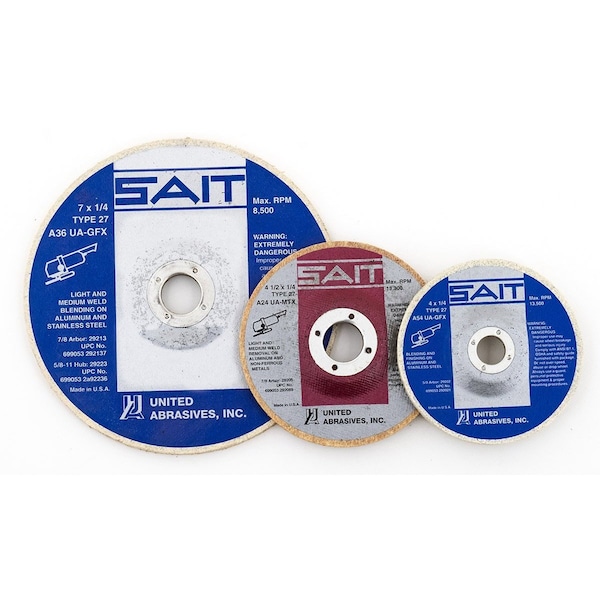 United Abrasives/Sait Cotton Wheel412x14x78A54PK10 29208 | Zoro